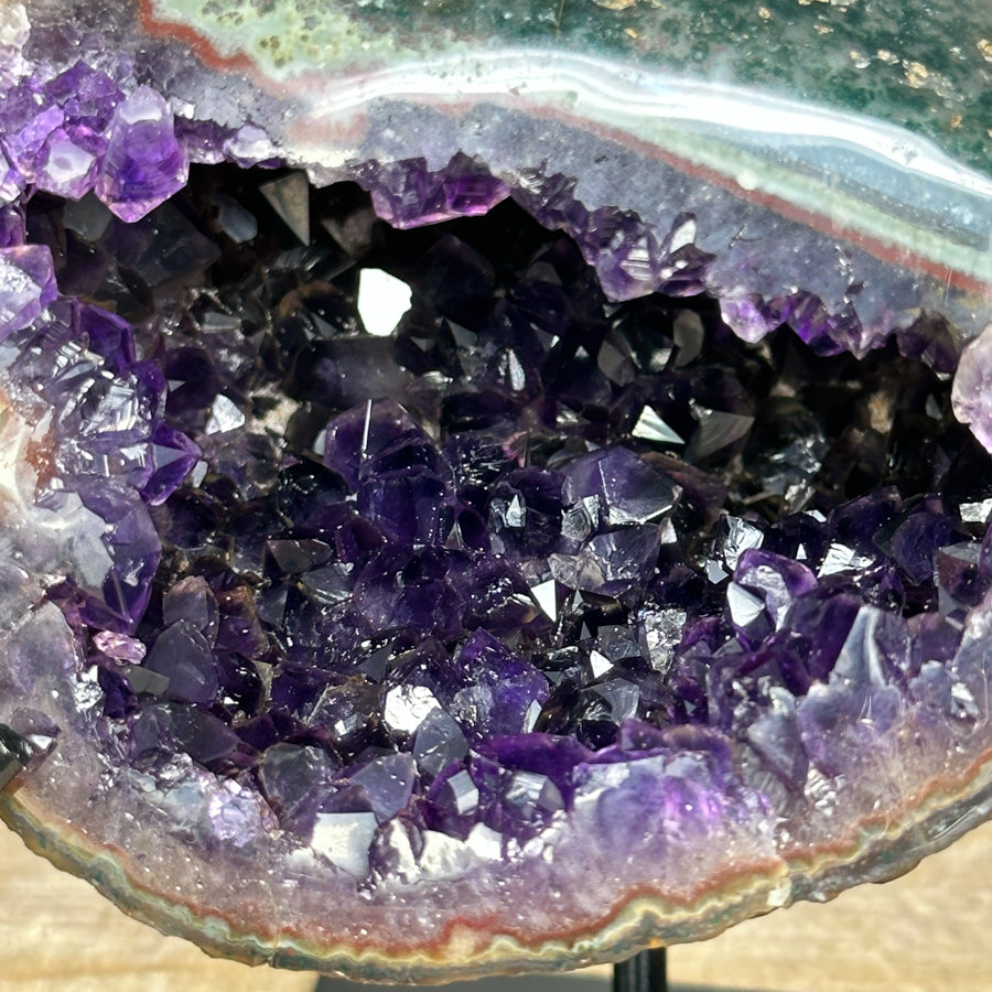 Unique Amethyst Geode with Green Jasper Shell - MWS1635