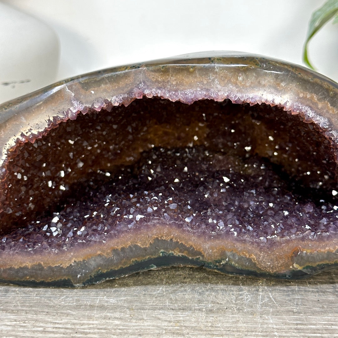 Natural Amethyst Geode with Agate Shell - STGE0112