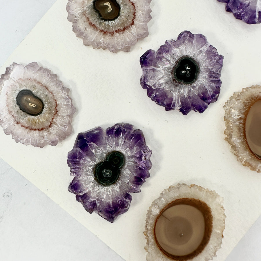 Genuine Amethyst &amp; Agate Stalactite Slices Flat - Perfect for Crafting Unique Jewelry - STS0033