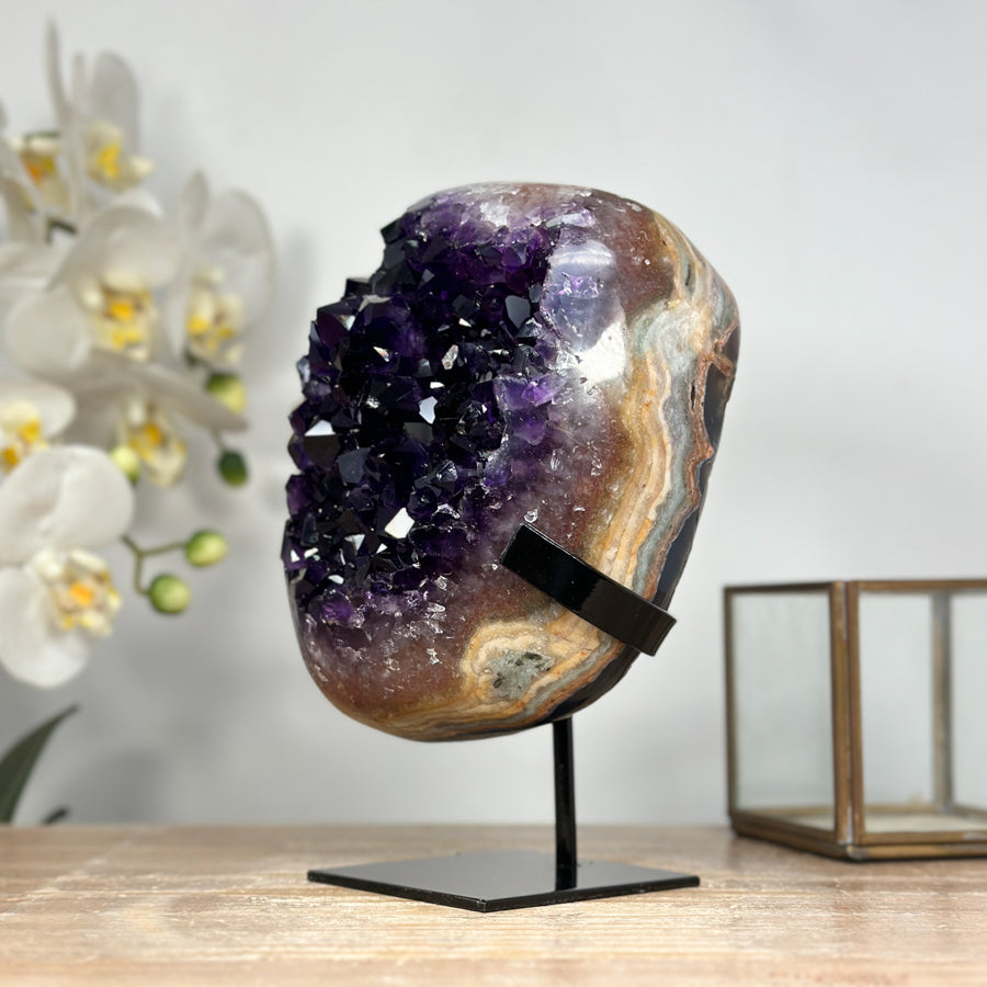 Top Quality Natural Amethyst Specimen with Jasper Shell - MWS1933