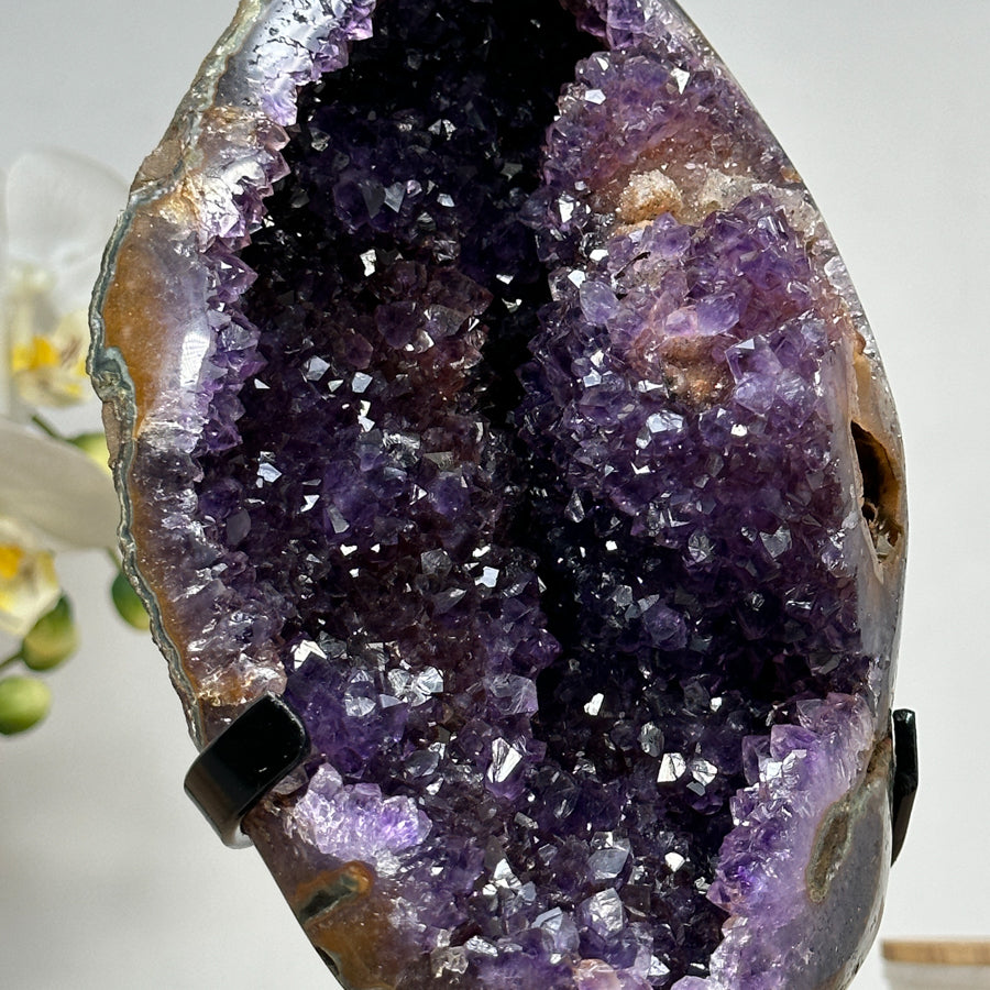 Stunning Natural Amethyst Geode with Pseudocalcite Formation - MWS1418