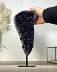 Deep Purple Amethyst Cluster with Green Jasper Matrix - Stand included - MWS2754