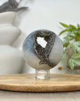 Natural Green Quartz Druzy Sphere Geode - SPH0185