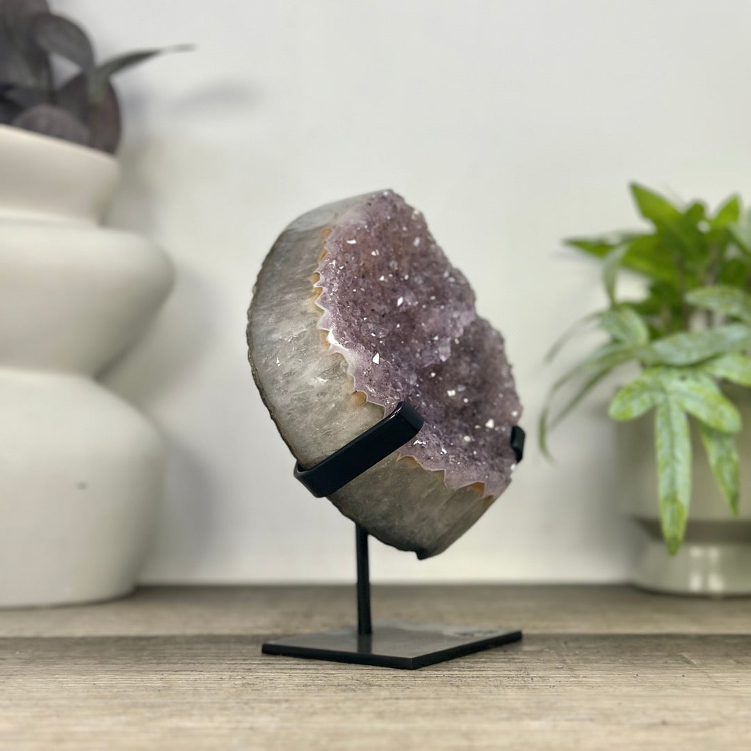 Natural Amethyst Cluster with Unique Quartz Matrix - MWS3333