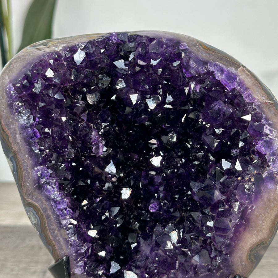 Deep Purple Amethyst Geode With Metal Stand - MWS2768