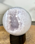 Quartz & Agate Sphere Geode with Druzy Interior - SPH0209