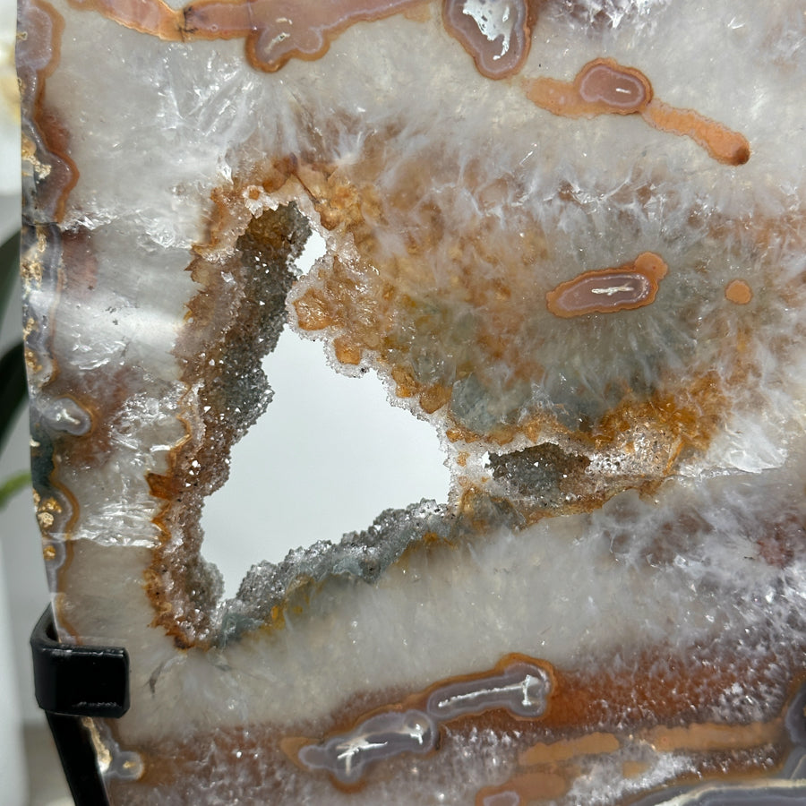 Unique Large Green &amp; Yellow Sugar Druzy Crystal Portal - MWS1961