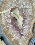 Blue Banded Agate and Amethyst Geode Slice - MWS2654