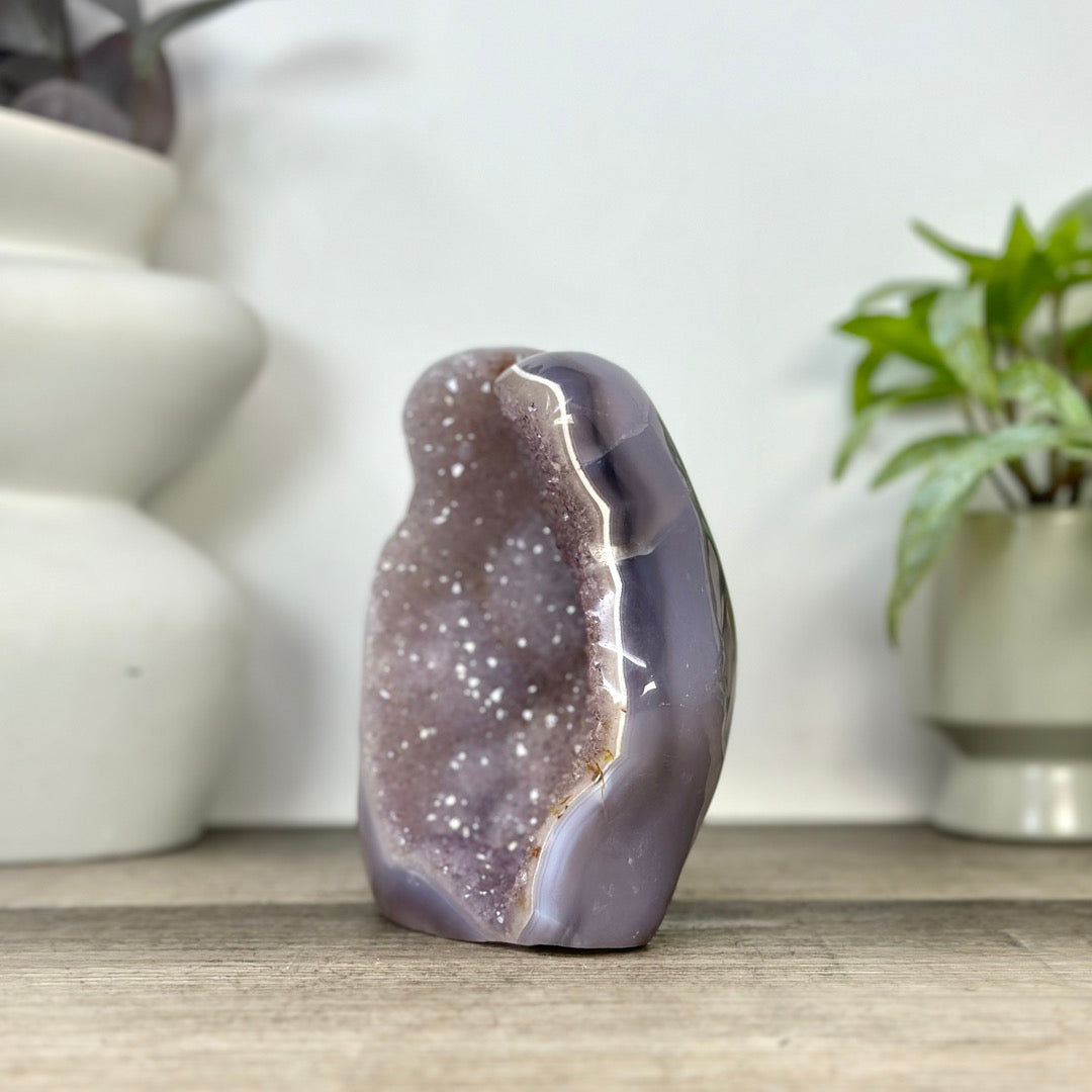 Natural Amethyst, Agate &amp; Jasper Art Statement Piece for Home Decor - CBP1392