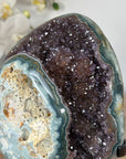 Beautiful Rainbow Amethyst & Green Jasper Geode Cave - MWS1834