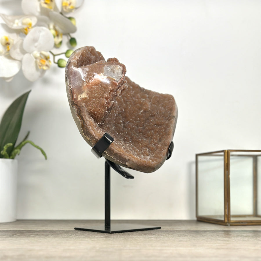 Natural Orange Sugar Quartz Geode - MWS2873