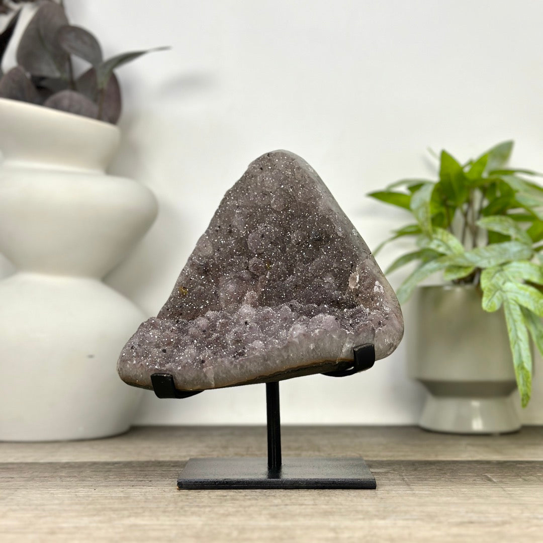 Natural Sugar Quartz Specimen on Metal Stand - MWS3371