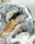 Quartz Crystal with Calite Geode on Stand Mineral Specimen