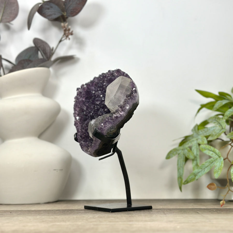 Unique Natural Amethyst Cluster with Calcite Formation - MWS3177