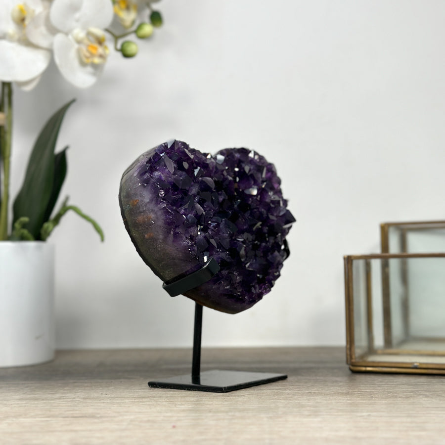 A grade Deep Purple Amethyst Heart - HST0279