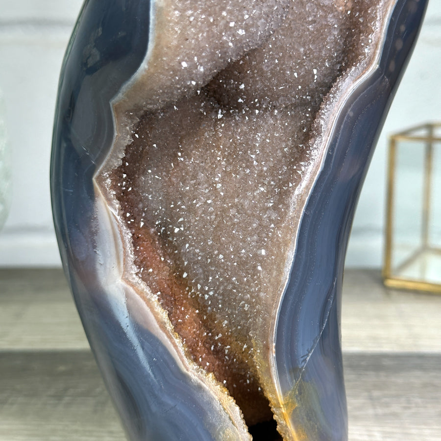 Large Natural Uruguayan Agate Geode Statement Piece - CBP1254
