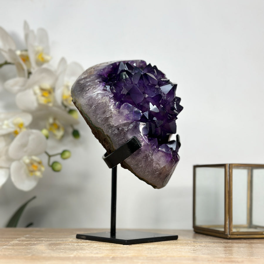 Natural Amethyst Cluster with Large &amp; Shinny Crystals - MWS1970