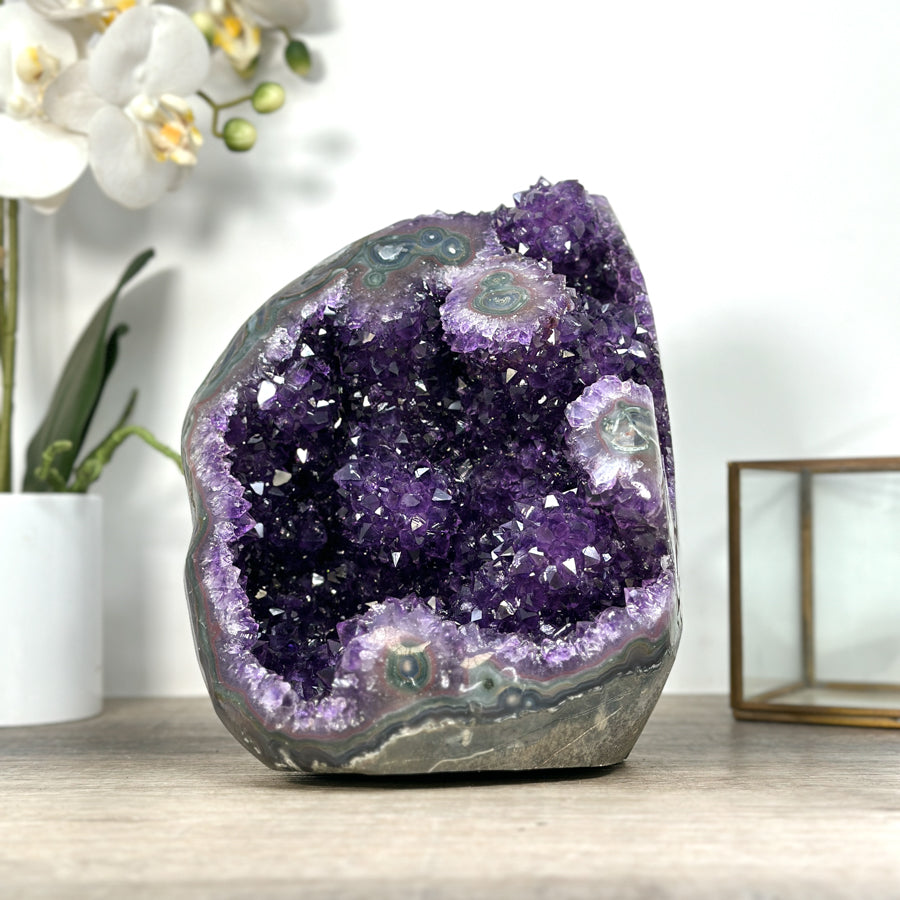 Large Amethyst Geode with Beautiful Stalactite Formations - CBP1223