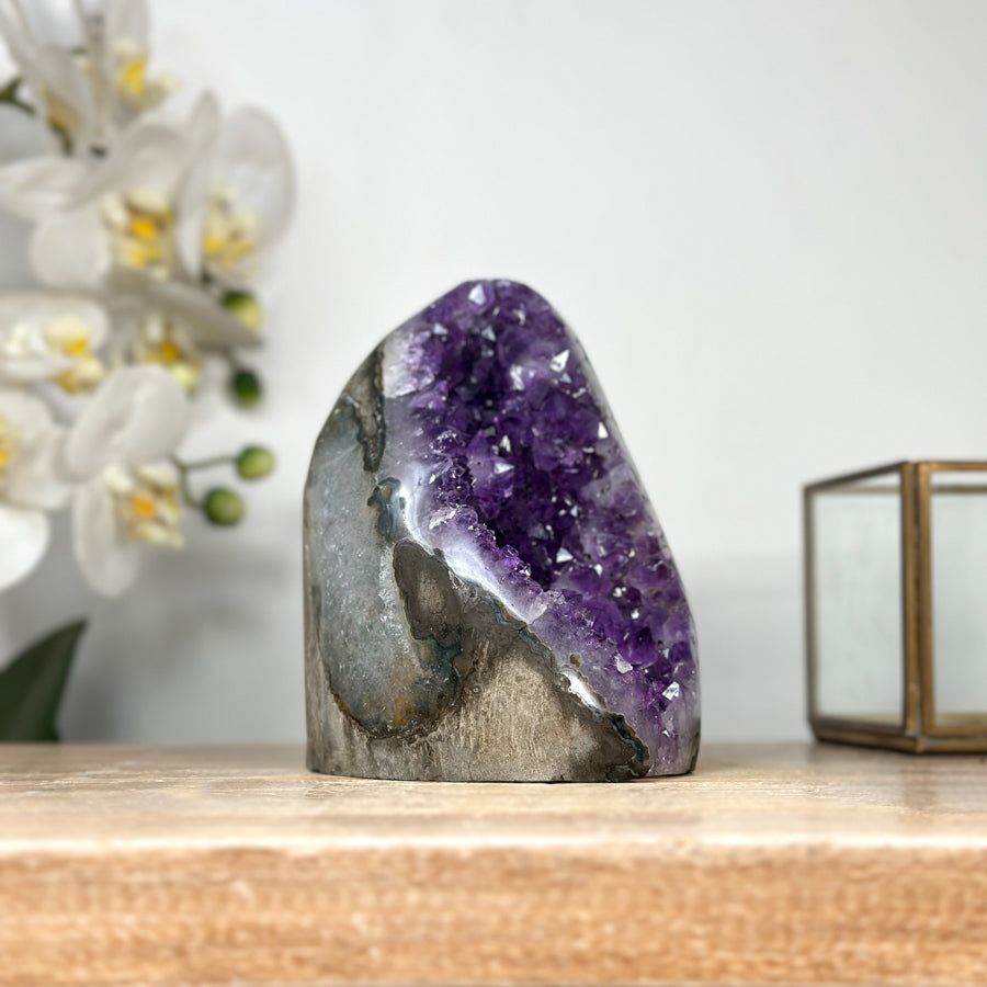 Natural Amethyst Crystal Cluster with Cut Base - CBP1150