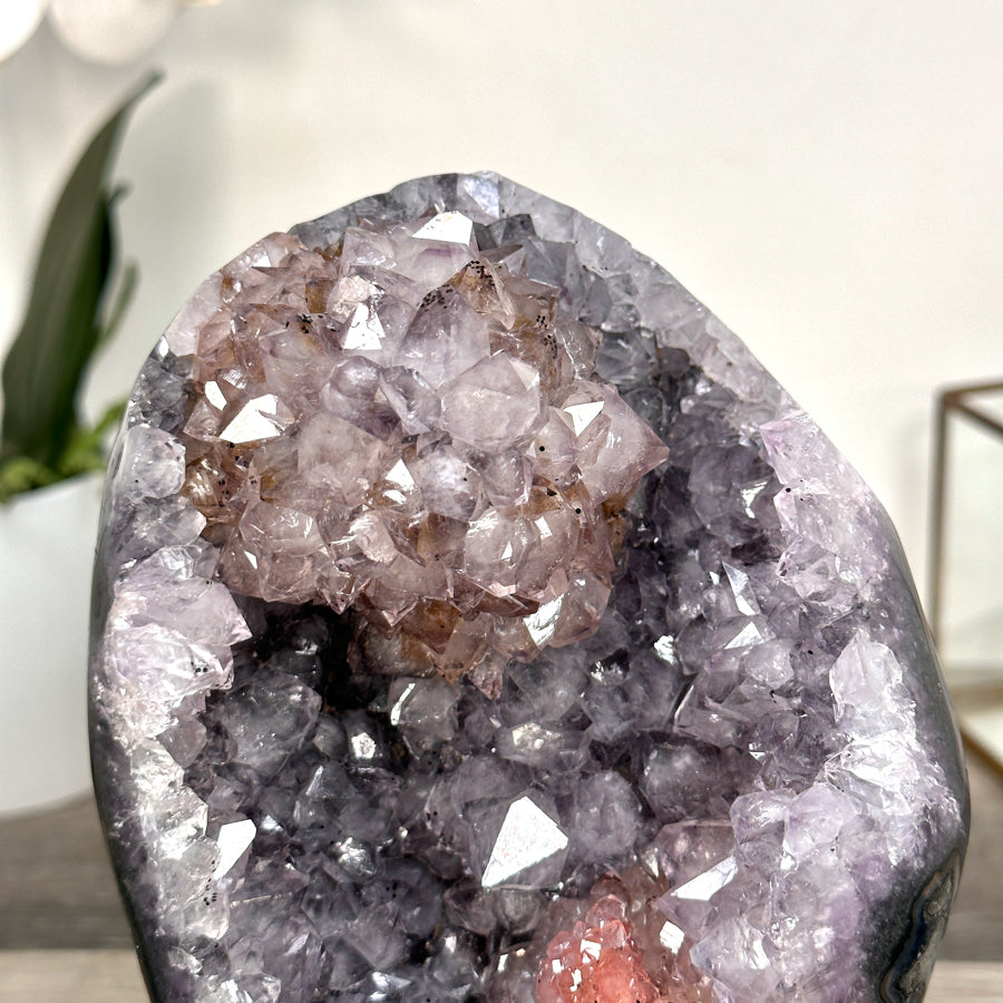 Amethyst Crystal Cluster with Pink Highlights Crystals - MWS2608