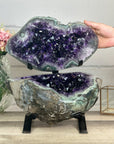 Huge 43 lb Natural Amethyst & Green Jasper Geode - MWS2994