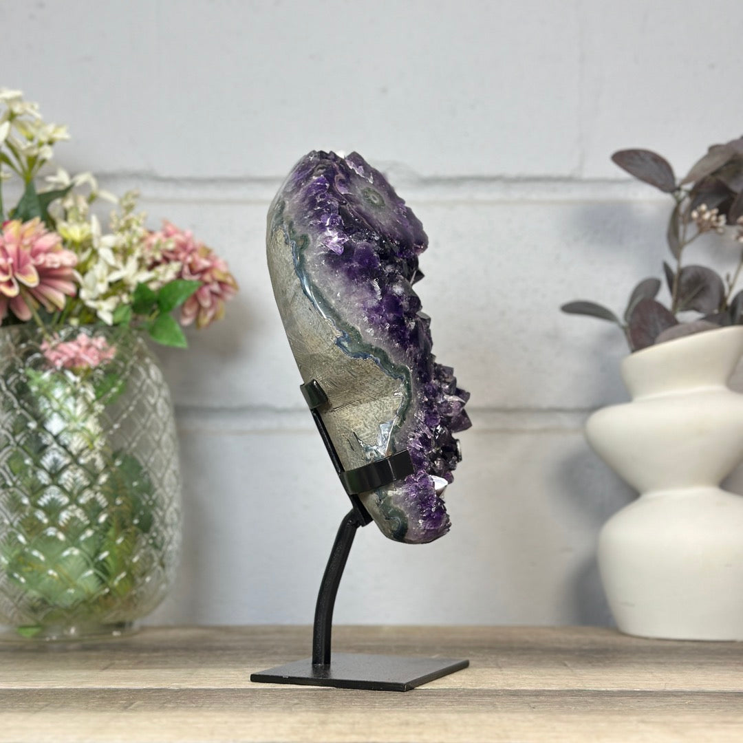 Natural A Grade Amethyst Cluster with Stand - MWS3400