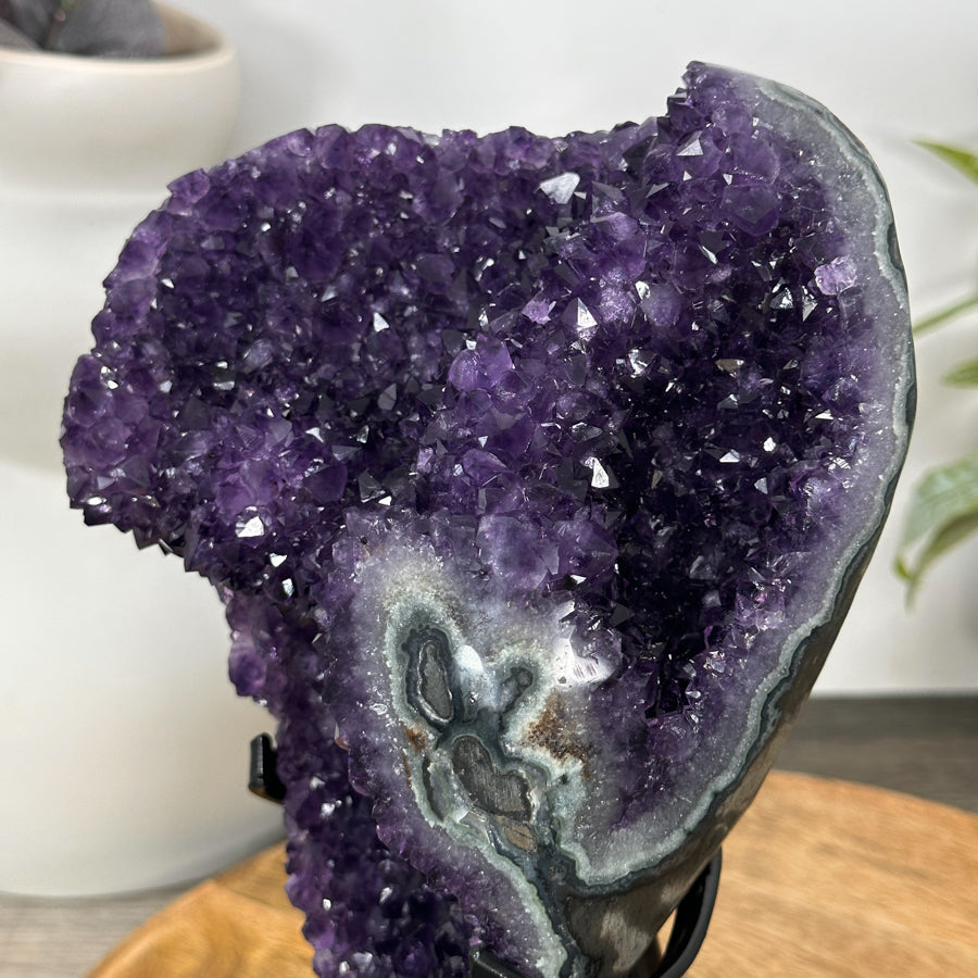 Premium Quality Amethyst Crystal Cluster – Natural Specimen on Stand - MWS3057