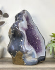 XXL Blue Agate & Amethyst Geode Free Form Statement Piece from Uruguay - CBP1440