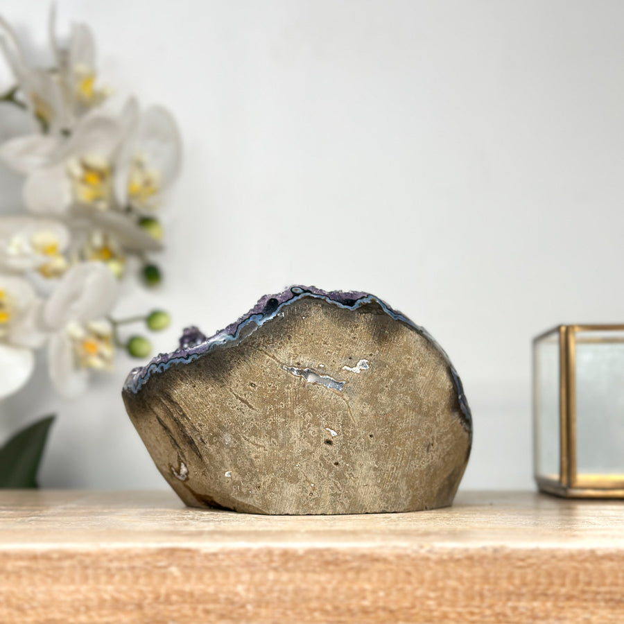 Natural Amethyst Geode Crystal Cluster for Home Decor Display - CBP1166