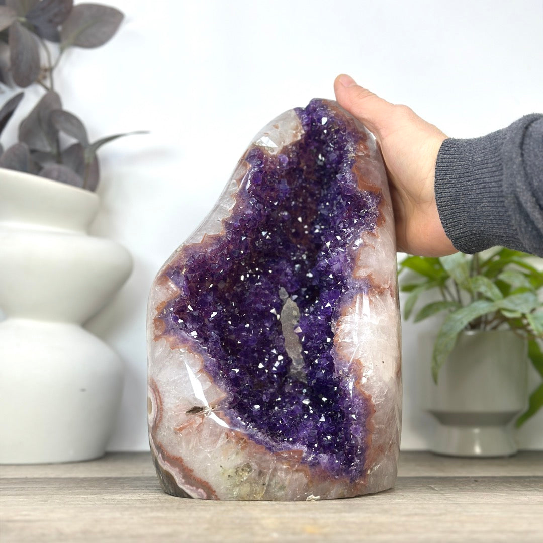 Natural Uruguayan Amethyst Crystal Cluster with XXL Deep Purple Crystals - CBP1404