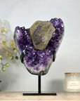 Natural Calcite & Amethyst Specimen, Stand Included - MWS2051