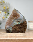 Natural Quartz Flame Carving Geode - FST0150