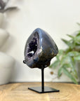 Uruguayan Amethyst Geode with Blue Banded Shell - Stand Included - MWS3260
