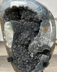Black Amethyst Geode with Calcite Crystal Specimen - MWS2848