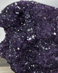 Deep Purple Amethyst Cluster on Metal Stand – Stunning Crystal Statement - MWS2737