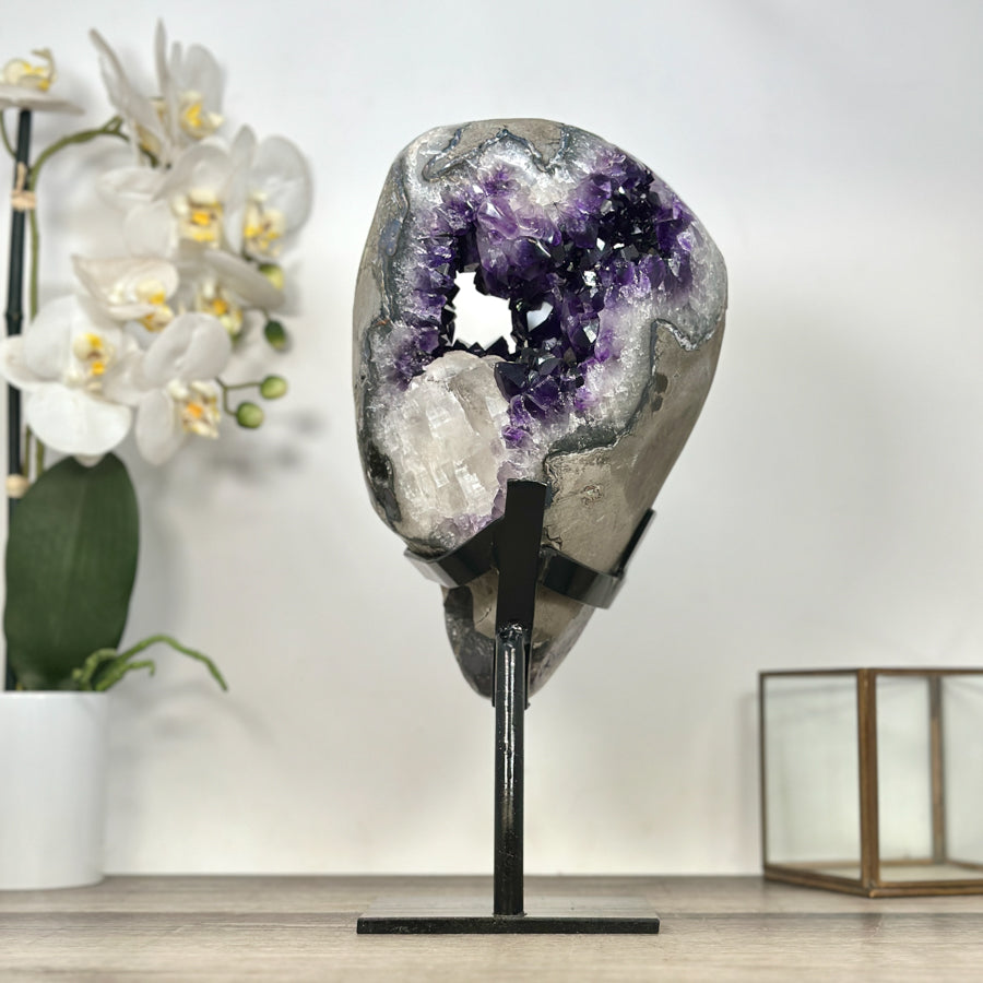 Large Top Grade Amethyst Geode with Calcite Crystal Inclusion - MWS2963