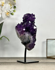 Deep Purple Amethyst Cluster on Metal Stand - MWS2772