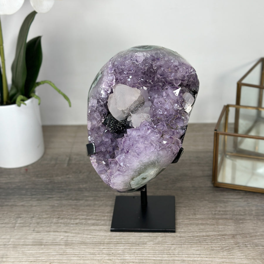 Natural Amethyst Crystal Cluster with Beautiful Calcite Crystal Formation - MWS2349