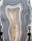 Blue Banded Agate Slice on Stand – Home Decor Display Specimen - MWS2663