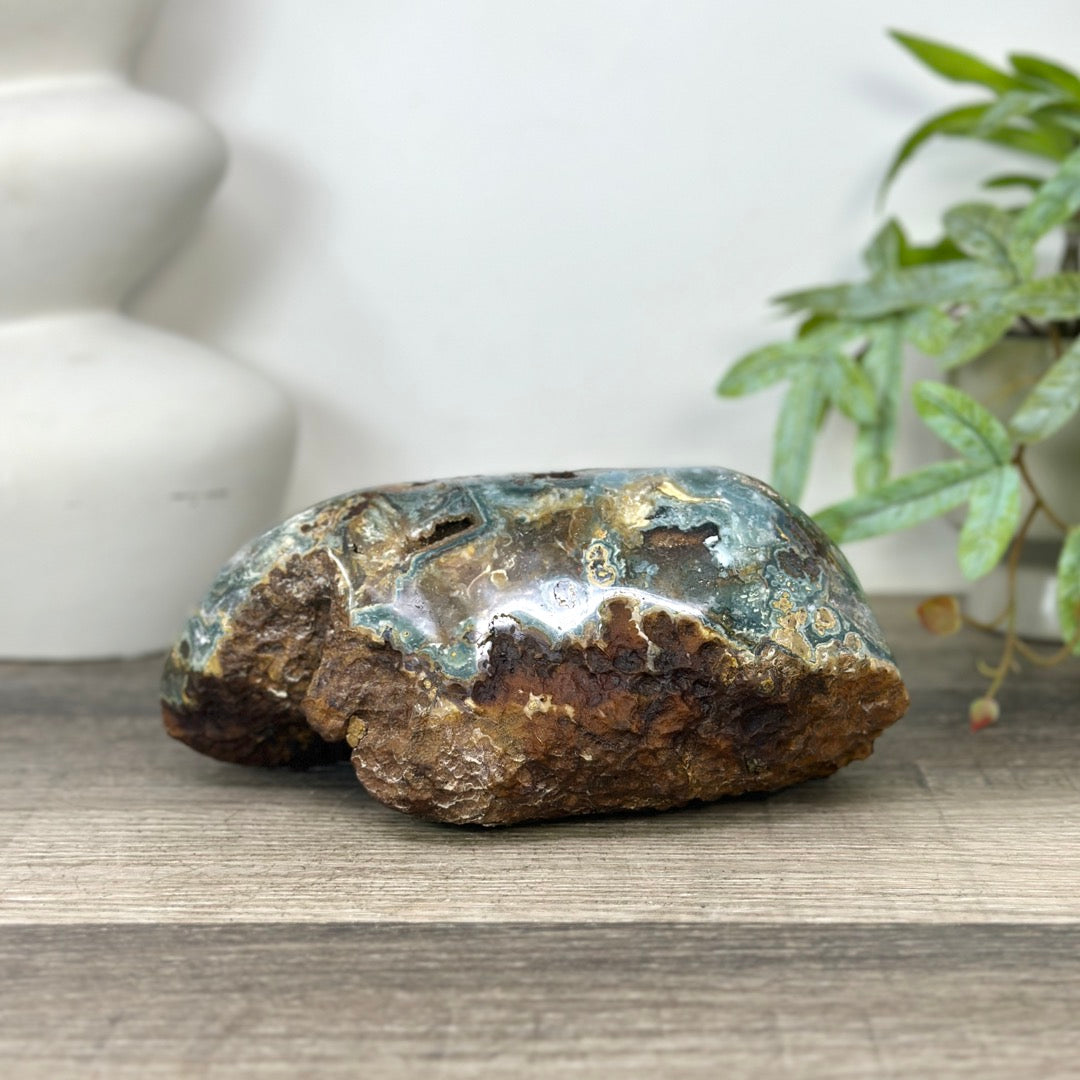 Natural Quartz &amp; Jasper Geode with Micro Stalactites Formations - STGE0039