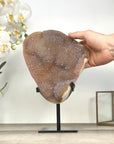 Large Natural Peach Tone Quartz Druzy Cluster on Stand - MWS2800
