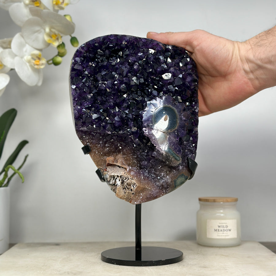 Deep Purple Amethyst Cluster with Stalactite Eye Formation - MWS1436