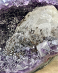 Natural Uruguayan Amethyst Geode with Calcite Formation Covered with Sugar Quartz Crystals - CBP1412