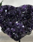 Top Quality Natural Amethyst Heart Carving with Metal Stand - HST0315