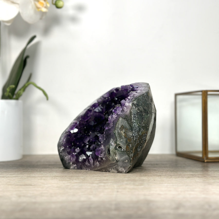 Amethyst Geode Crystal Cluster with Deep Purple Points - CBP1221