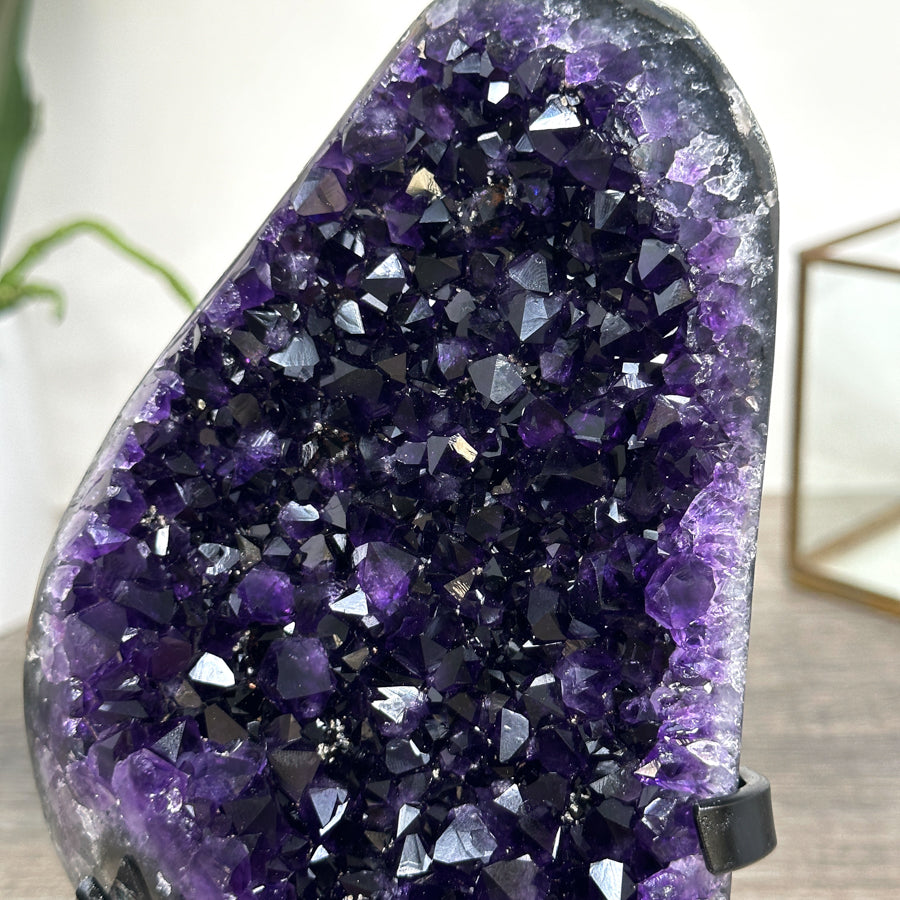 Natural Deep Purple Amethyst Geode From Uruguay – Premium Crystal Display Piece for Home Decor - MWS2513