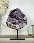 Natural Amethyst Cluster with Back Hematite & Calcite Crystal Formation - MWS2706