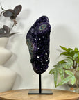 Natural Deep Purple Amethyst Cluster on Metal Stand - MWS3121