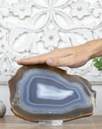 Natural Blue Banded Agate Slice - SLC0003