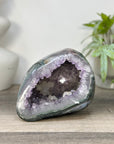 Natural amethyst Geode with Calcite Crystal Inclusions - STGE0091